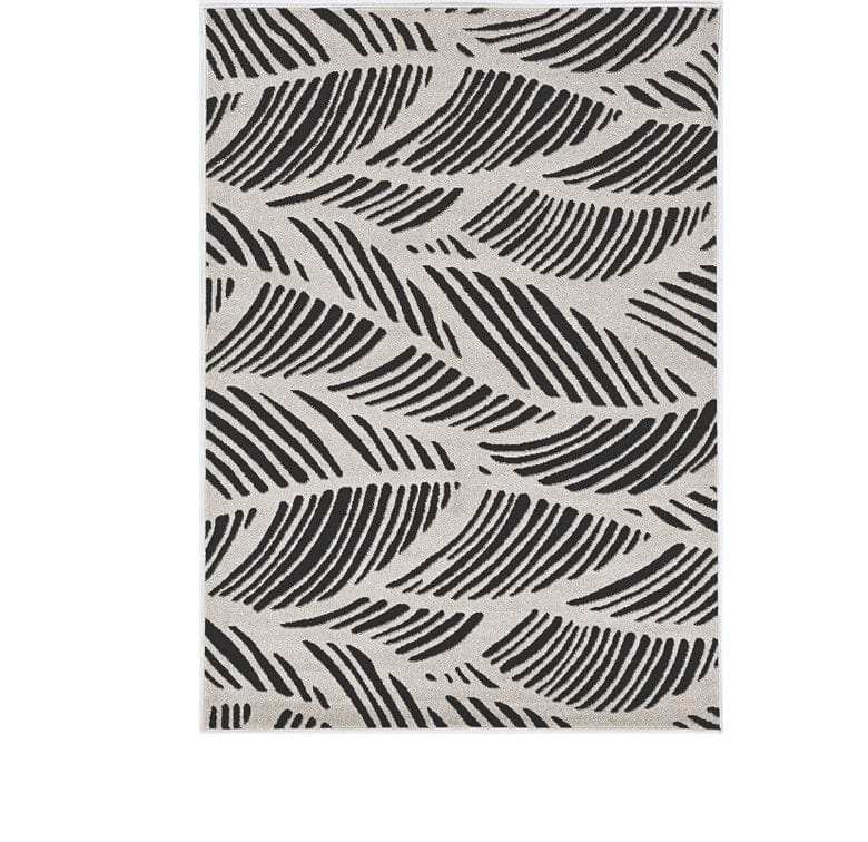 2' X 4' Black and White Abstract Indoor Outdoor Area Rug - Homeroots - Flyclothing LLC