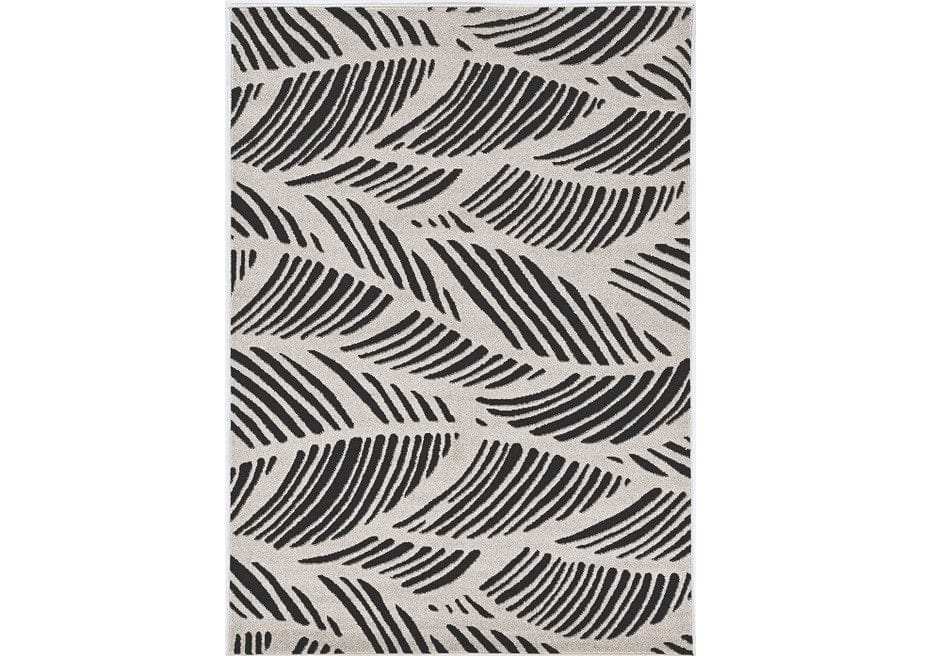3' X 5' Black and White Floral Indoor Outdoor Area Rug - Homeroots - Flyclothing LLC