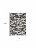 7' X 10' Black and White Abstract Indoor Outdoor Area Rug - Homeroots - Flyclothing LLC