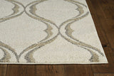2' X 3' Sand Wavy Line Pattern Accent Rug - Homeroots - Flyclothing LLC