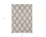 2' X 3' Sand Wavy Line Pattern Accent Rug - Homeroots - Flyclothing LLC