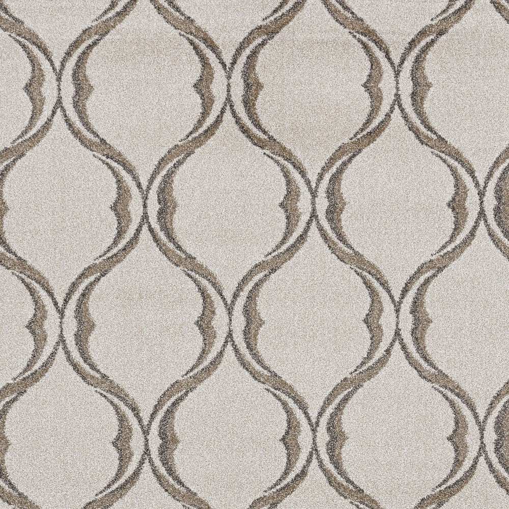 2' X 3' Sand Wavy Line Pattern Accent Rug - Homeroots - Flyclothing LLC