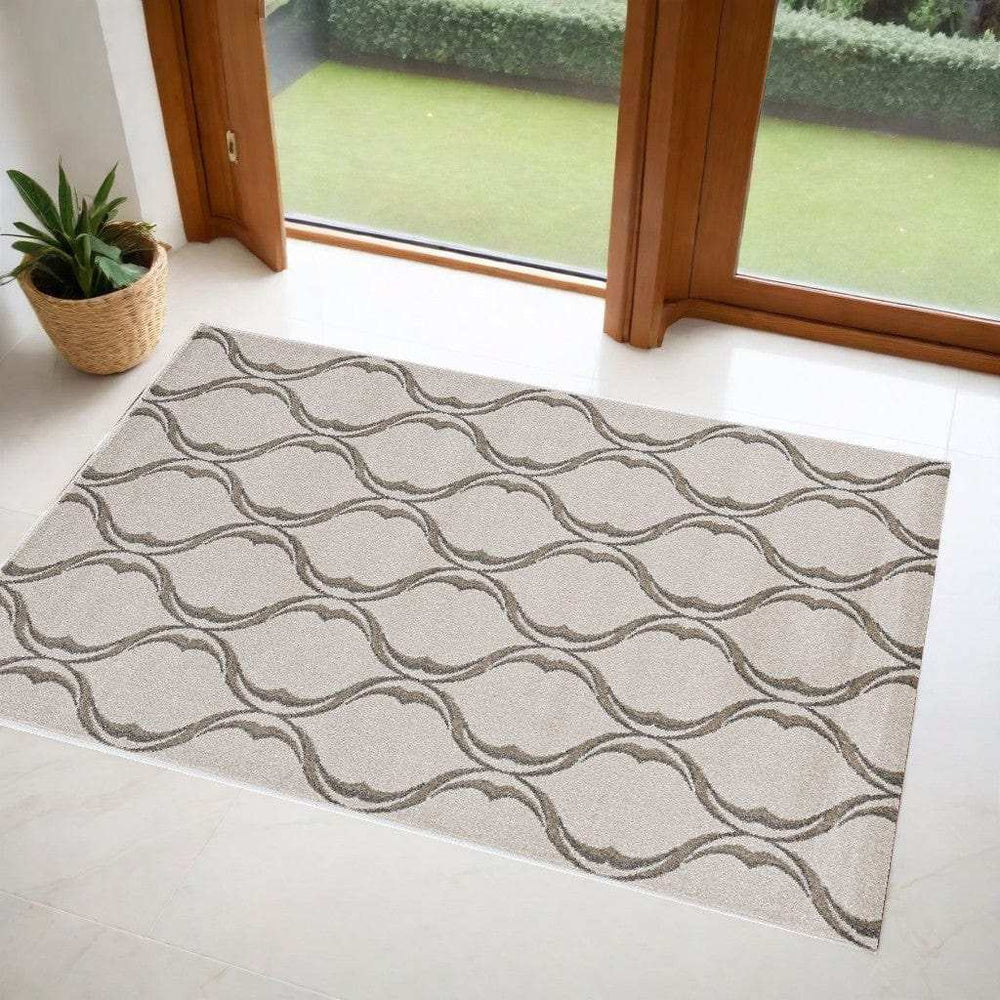 3' X 5' Sand Polypropylene Rug - Homeroots - Flyclothing LLC