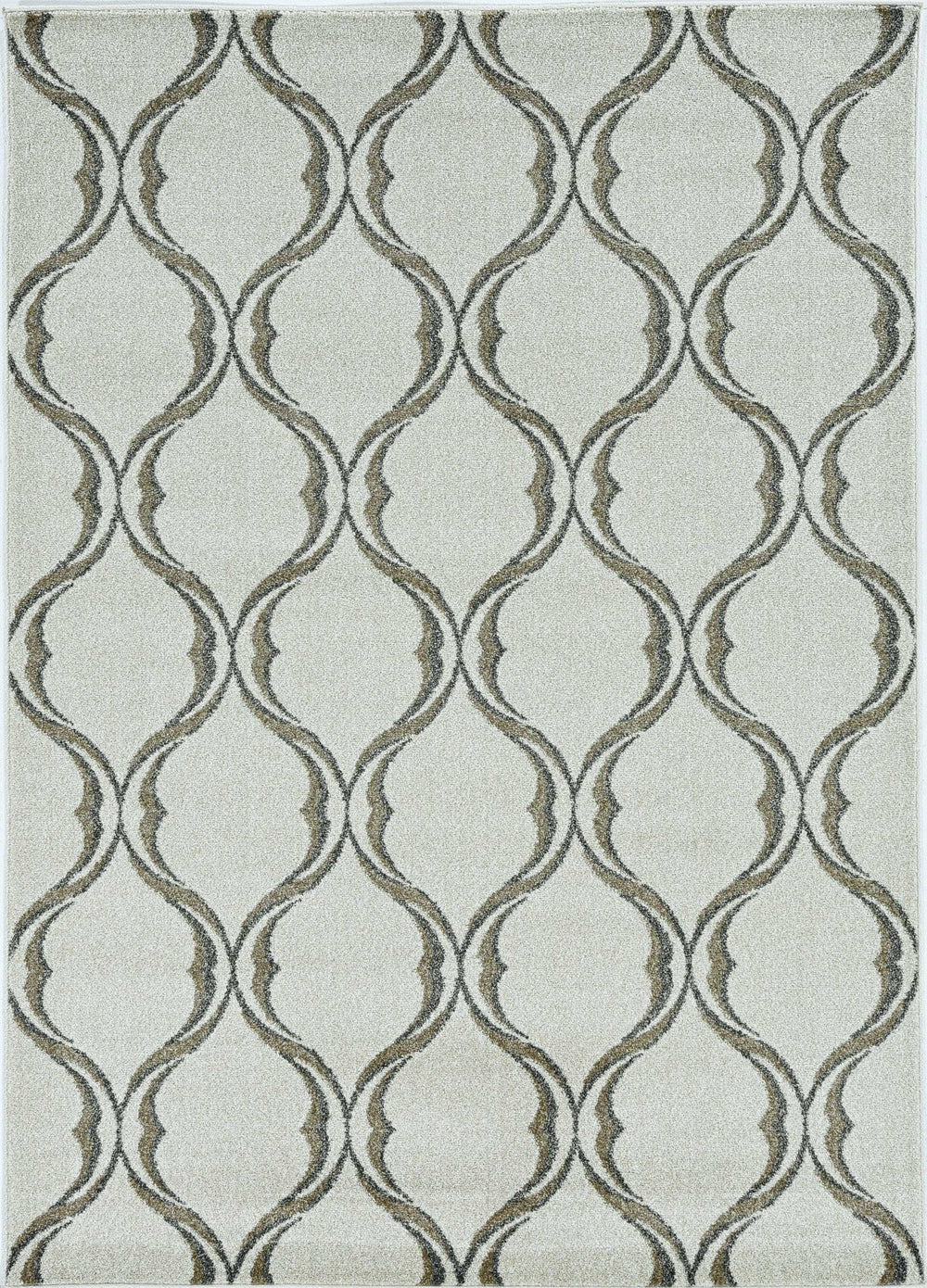 5' X 8' Sand Wavy Lines Area Rug - Homeroots - Flyclothing LLC
