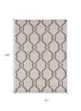 8' X 11' Ivory Moroccan Indoor Outdoor Area Rug - Homeroots - Flyclothing LLC