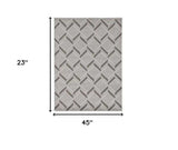 2' X 4' Green and Ivory Geometric Indoor Outdoor Area Rug - Homeroots - Flyclothing LLC