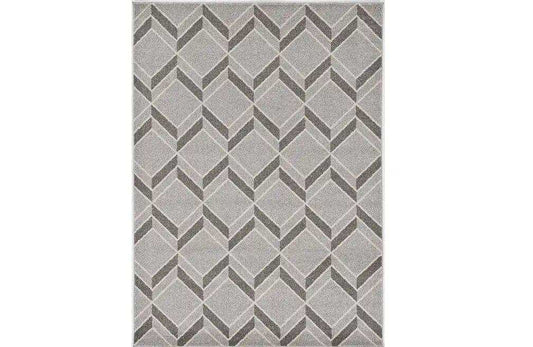 3' X 5' Gray Geometric Indoor Outdoor Area Rug - Homeroots - Flyclothing LLC