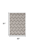 5' X 8' Gray Geometric Indoor Outdoor Area Rug - Homeroots - Flyclothing LLC