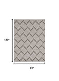 8' X 11' Gray Geometric Indoor Outdoor Area Rug - Homeroots - Flyclothing LLC