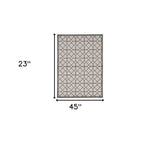 2' X 3' Ivory Or Grey Diamond Pattern Accent Rug - Homeroots - Flyclothing LLC