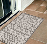 2' X 3' Ivory Or Grey Diamond Pattern Accent Rug - Homeroots - Flyclothing LLC