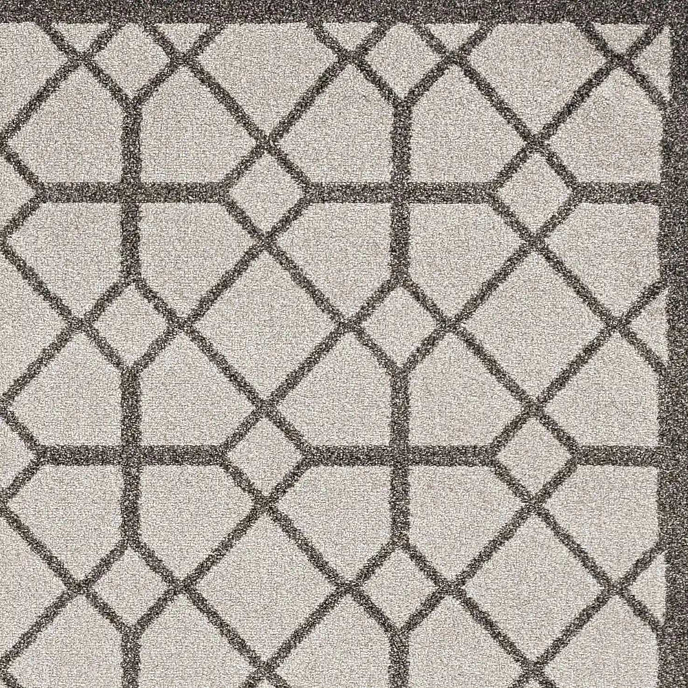 5' X 8' Ivory Or Grey Geometric Tiles Area Rug - Homeroots - Flyclothing LLC
