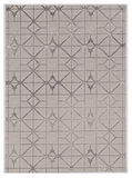 3' X 5' Gray and Ivory Geometric Area Rug - Homeroots - Flyclothing LLC