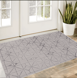 3' X 5' Gray and Ivory Geometric Area Rug - Homeroots - Flyclothing LLC
