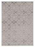 5' X 8' Ivory Silver Machine Woven Geometric Indoor Area Rug - Homeroots - Flyclothing LLC