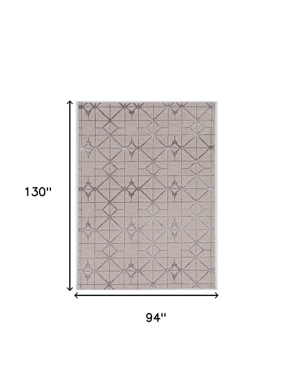 94 X 130 Ivory Or Silver Polypropylene Or Polyester Rug - Homeroots - Flyclothing LLC