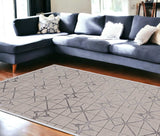 10' X 13' Ivory Silver Machine Woven Geometric Indoor Area Rug - Homeroots - Flyclothing LLC