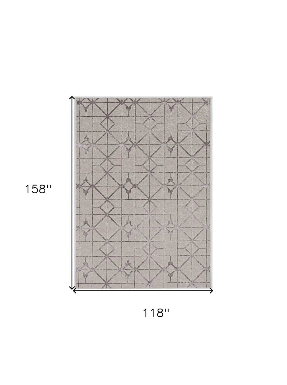 10' X 13' Ivory Silver Machine Woven Geometric Indoor Area Rug - Homeroots - Flyclothing LLC