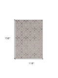 10' X 13' Ivory Silver Machine Woven Geometric Indoor Area Rug - Homeroots - Flyclothing LLC