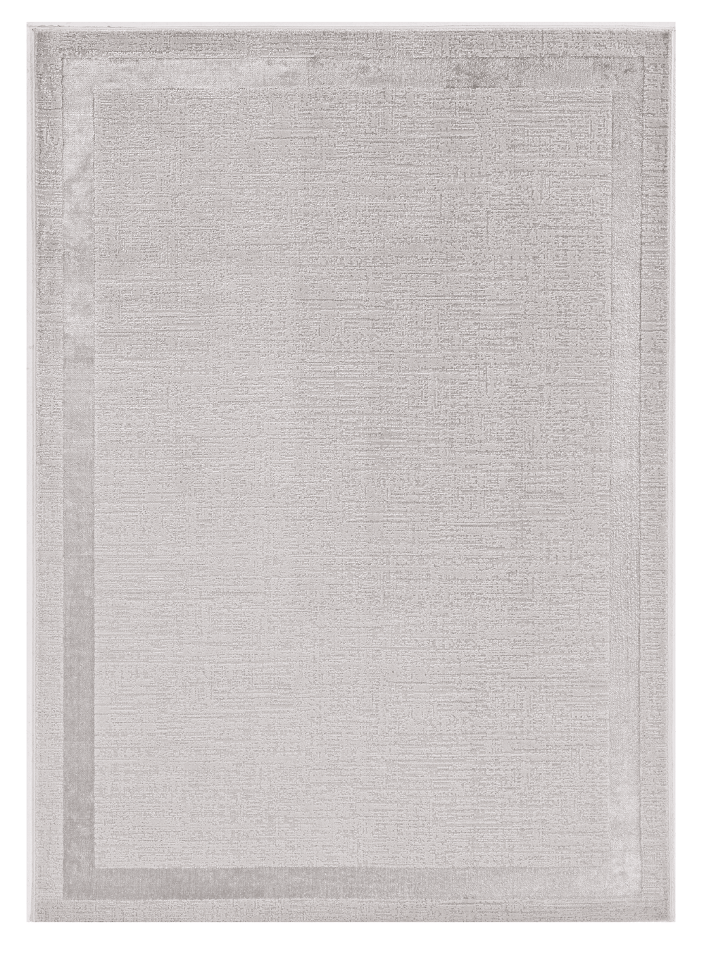 7' X 10' Ivory Silver Machine Woven Bordered Indoor Area Rug - Homeroots - Flyclothing LLC