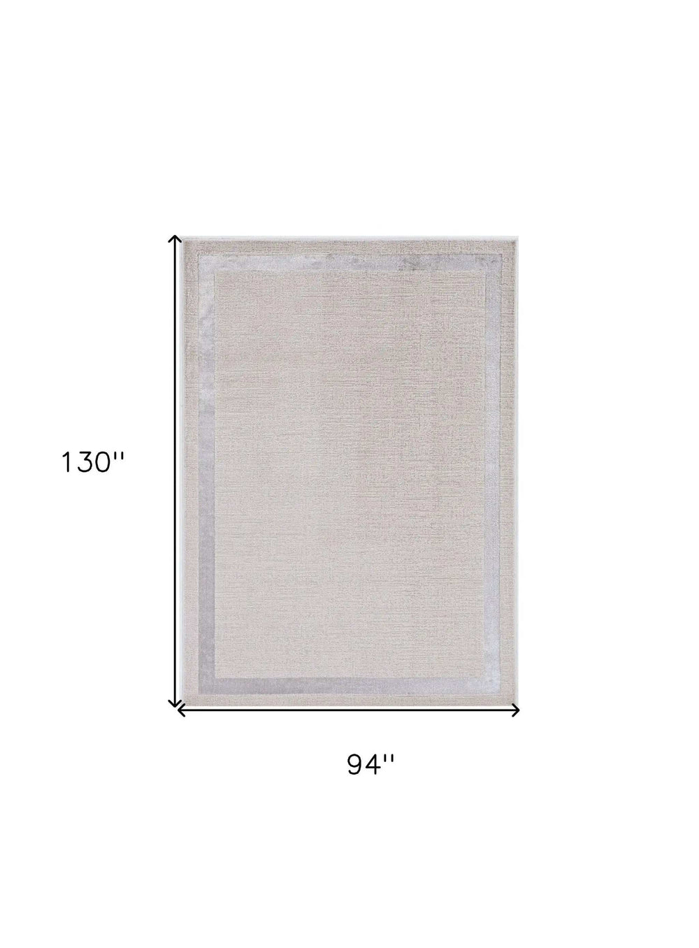 8' X 11' Ivory Silver Machine Woven Bordered Indoor Area Rug - Homeroots - Flyclothing LLC