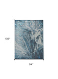 94 X 130 Silver Or Blue Polypropylene Or Polyester Rug - Homeroots - Flyclothing LLC
