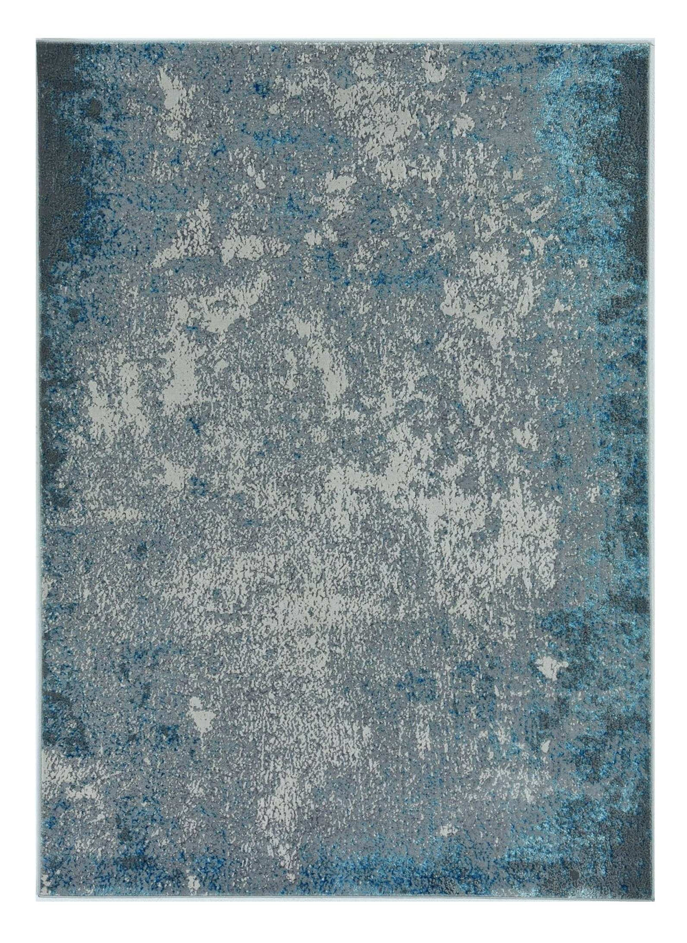 8' X 11' Silver Blue Machine Woven Abstract Smudge Indoor Area Rug - Homeroots - Flyclothing LLC