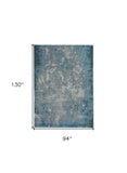 8' X 11' Silver Blue Machine Woven Abstract Smudge Indoor Area Rug - Homeroots - Flyclothing LLC