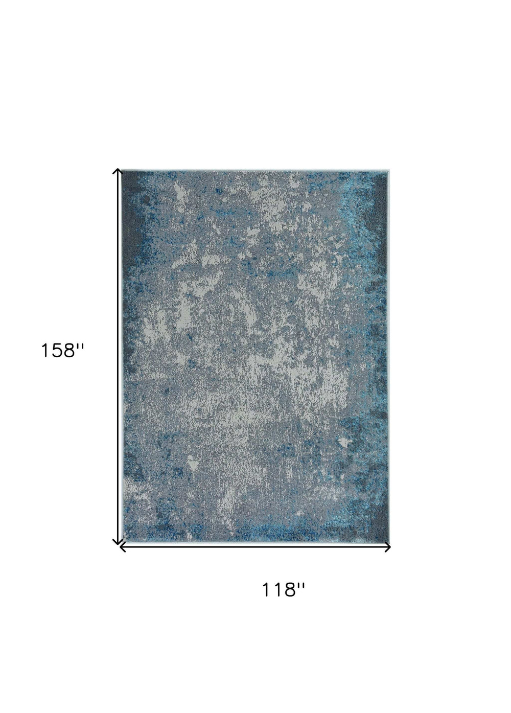 10' X 13' Silver Blue Machine Woven Abstract Smudge Indoor Area Rug - Homeroots - Flyclothing LLC
