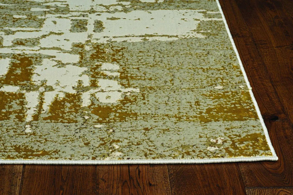 3' X 5' Ivory Or Gold Abstract Area Rug - Homeroots - Flyclothing LLC