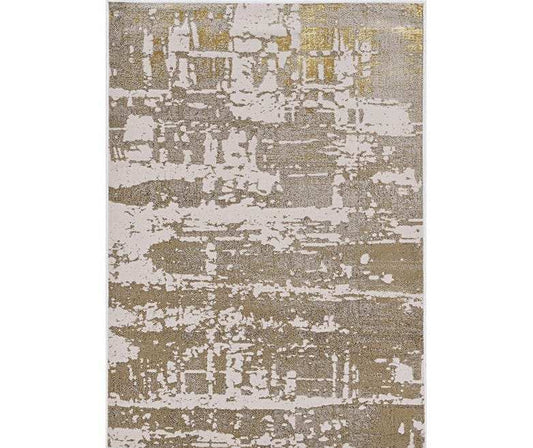 3' X 5' Ivory Or Gold Abstract Area Rug - Homeroots - Flyclothing LLC