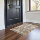 3' X 5' Ivory Or Gold Abstract Area Rug - Homeroots - Flyclothing LLC