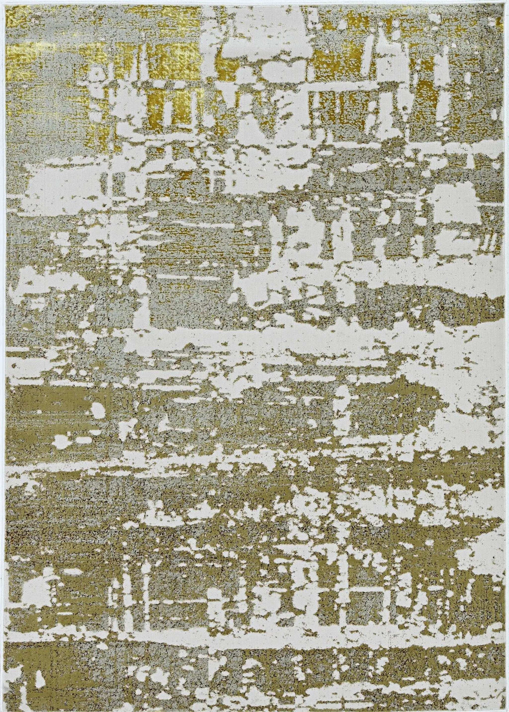 5' X 8' Ivory Or Gold Abstract Brushstrokes Indoor Area Rug - Homeroots - Flyclothing LLC