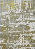 5' X 8' Ivory Or Gold Abstract Brushstrokes Indoor Area Rug - Homeroots - Flyclothing LLC