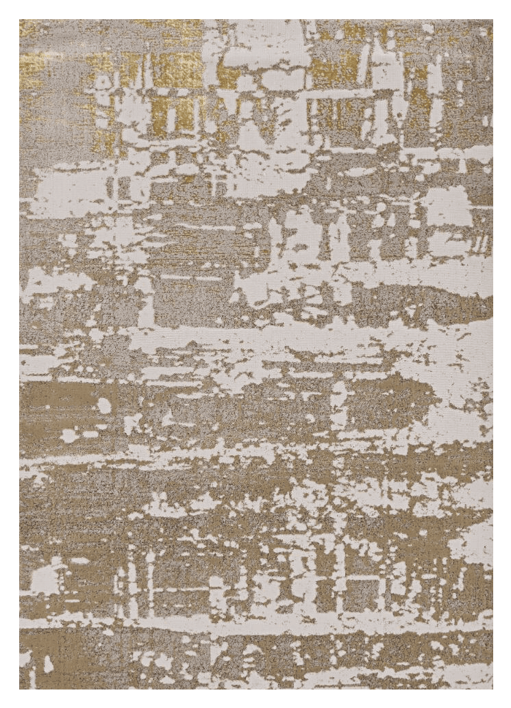 7' X 10' Ivory Gold Machine Woven Abstract Indoor Area Rug - Homeroots - Flyclothing LLC