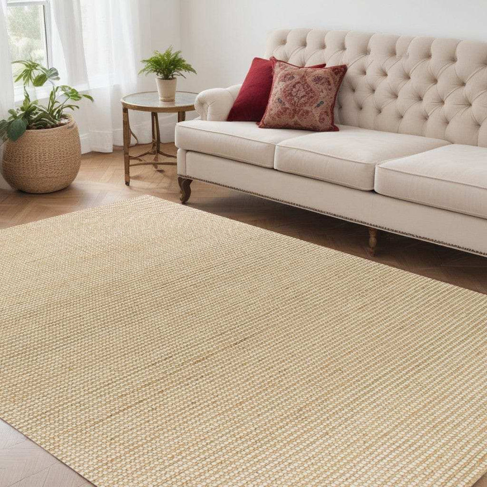 5' X 7' Ivory Hand Woven Jute And Wool Indoor Area Rug - Homeroots - Flyclothing LLC