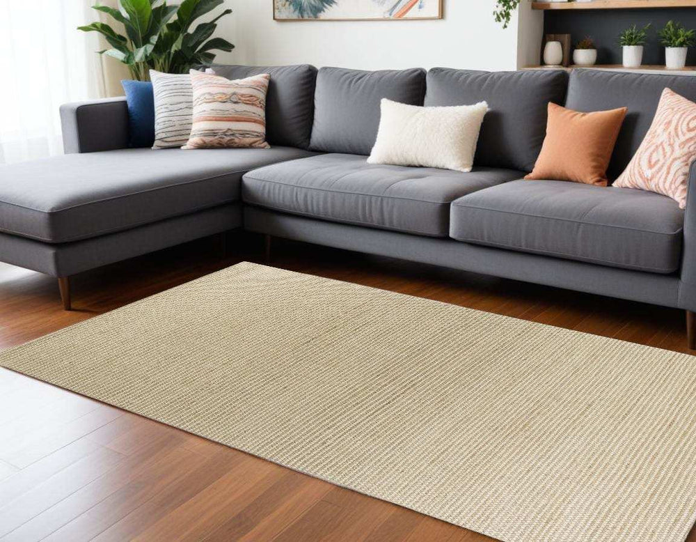 7' X 10' Ivory Hand Woven Wool And Jute Indoor Area Rug - Homeroots - Flyclothing LLC