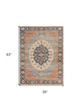 3' X 5' Blue Medallion Hand Woven Area Rug - Homeroots - Flyclothing LLC