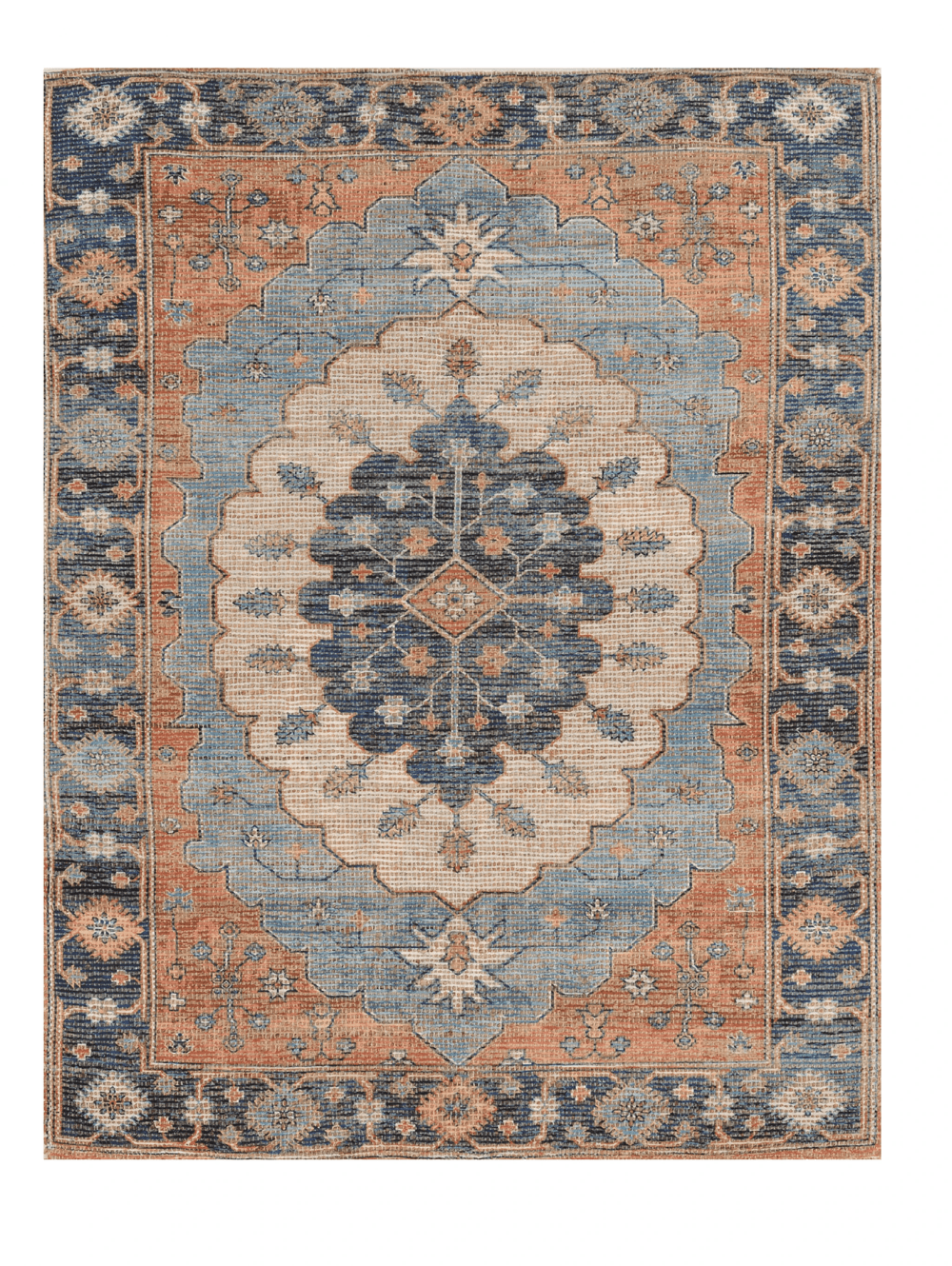 5' X 7' Blue Medallion Hand Woven Area Rug - Homeroots - Flyclothing LLC