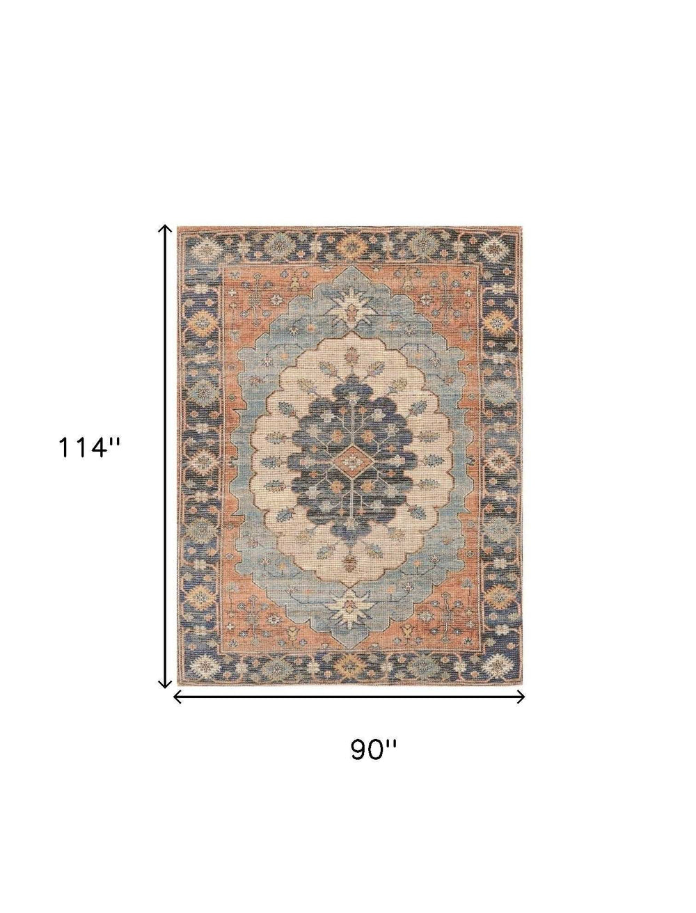 8' X 10' Blue Hand Woven Medallion Indoor Area Rug - Homeroots - Flyclothing LLC