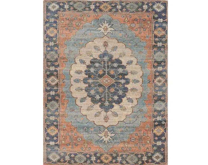 7' X 12' Blue Hand Woven Traditional Medallion Indoor Area Rug - Homeroots - Flyclothing LLC