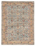 5' X 7' Green and Ivory Floral Hand Woven Area Rug - Homeroots - Flyclothing LLC