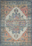 2' X 4' Blue and Ivory Medallion Hand Woven Distressed Area Rug - Homeroots - Flyclothing LLC