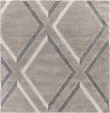 3' X 5' Gray Ivory and Teal Geometric Shag Area Rug - Homeroots - Flyclothing LLC
