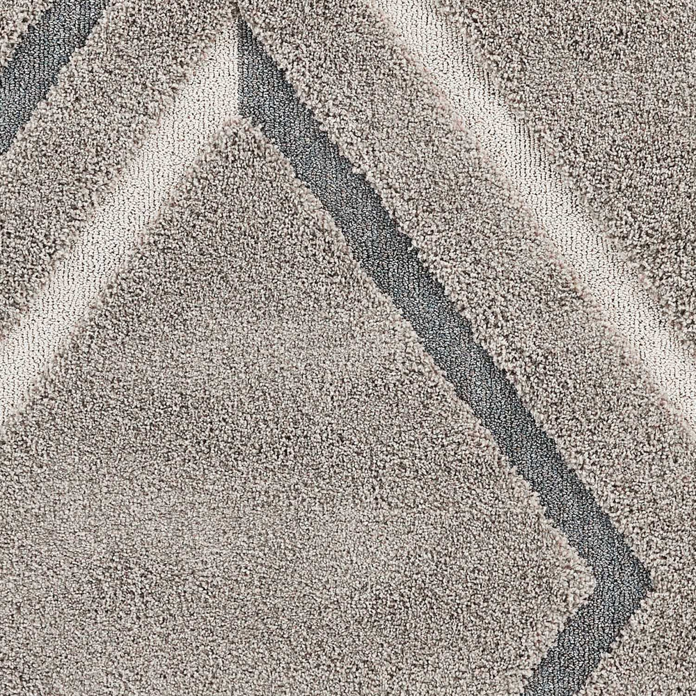 3' X 5' Gray Ivory and Teal Geometric Shag Area Rug - Homeroots - Flyclothing LLC