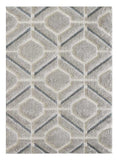 3' X 5' Gray Dark Gray/Teal and Ivory Geometric Shag Area Rug - Homeroots - Flyclothing LLC
