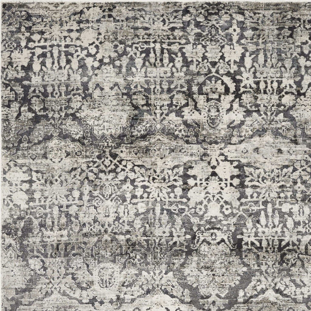 8' X 11' Gray Floral Area Rug - Homeroots - Flyclothing LLC