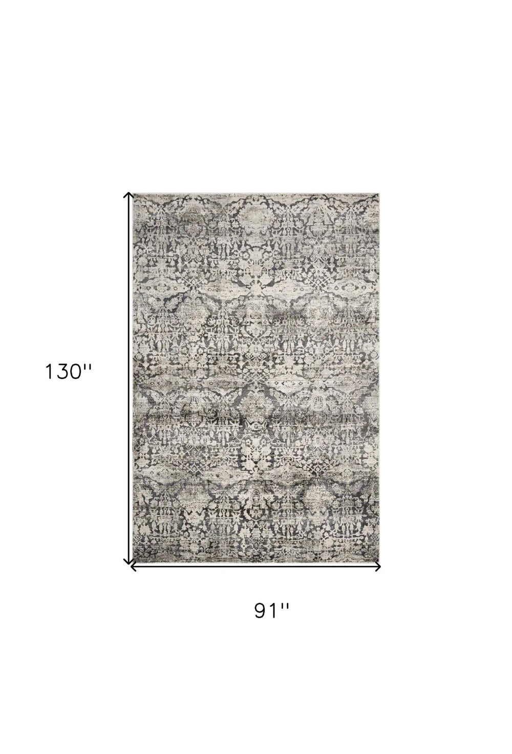 8' X 11' Gray Floral Area Rug - Homeroots - Flyclothing LLC
