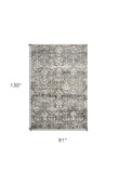 8' X 11' Gray Floral Area Rug - Homeroots - Flyclothing LLC