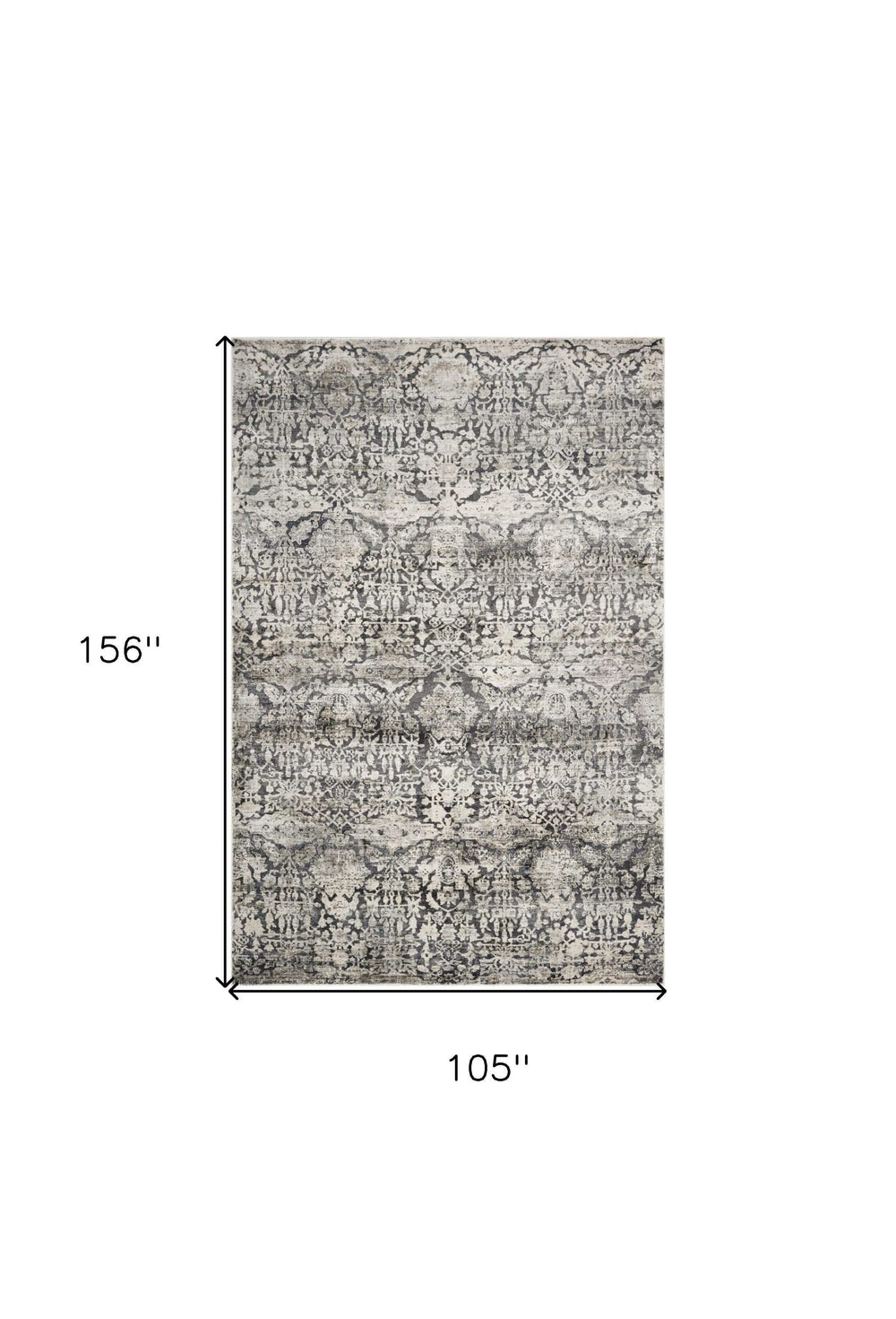 9' X 13' Gray Floral Area Rug - Homeroots - Flyclothing LLC
